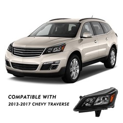 Pair Headlights for 2013-2017 Traverse Halogen OE Black Housing Bulbs Included
