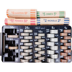 Mini Coin Sorting Tray W/ Lid Accurate 2PC Change Counter Organizer For Bank