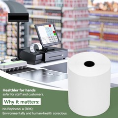 32 PCS 3 1/8 Inch x 230 FT Premium POS Thermal Receipt Printer Paper Rolls