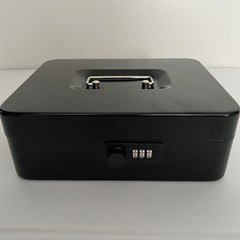 Black Cash Box with Money Tray Large 9.8×7.9×3.5 Inches Combination Lock