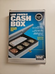 MMF Industries Steel Low Profile Cash Box with Security Lock 2 Keys