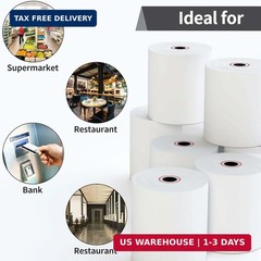 3-1/8 x 230ft Thermal Receipt Paper Rolls, Cash Register Paper Rolls, Thermal Pa
