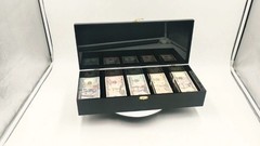 Lockable Black Acrylic Currency Tray – 5 Compartment Cash Organizer & Storage Bo