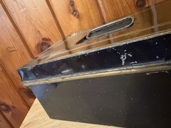 Antique METAL BOX BLACK GOLD DOCUMENT BOX Lock with key