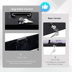 Cash Box with Money Tray and TOP Key & Push-Button Lock, Money Saving Lock Bo…