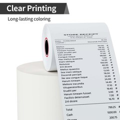 Thermal Receipt Paper Rolls, 3-1/8 x 230ft Thermal Paper, POS Cash Register P…