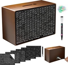 Wooden Money Saving Box, Cash Vault Savings Box for $10000 $5000 $3000 $1000 …