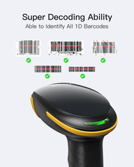 Inateck Wireless Barcode Scanner, Bluetooth Bar Code Black