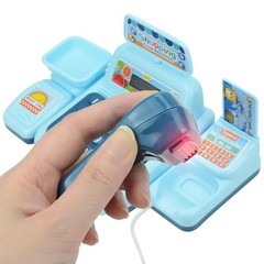 Kids Supermarket Cash Register Toy – Electronic Shopping Play Set with Lights