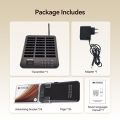 Retekess TD157A Restaurant Pager System Wireless Queuing 24 Pager For Food Truck