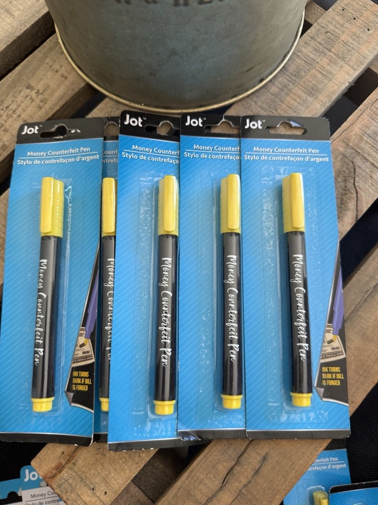 5 Pack Jot Counterfeit Money Detector Pen Marker Fake Dollar Bill Currency Check