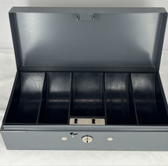 Steel Master M1914 Lock Box Cash Portable 10x5x3 No Key Gray Metal