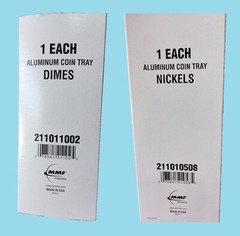 2x Rolled Coin Storage Trays 1 Dime & 1 Nickel MMF Industries NEW F1