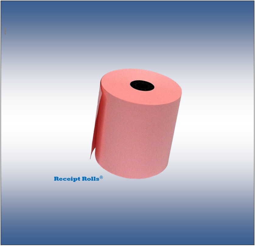 3″ x 165′ 1-Ply Pink Bond Cash Register Receipt POS Paper Rolls – 50 Rolls/cs.