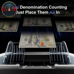 AL-923 Mixed Denomination Money Counter Machine, Value Counting with CIS/UV/MG/I