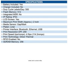 Zebra ZQ62-HUFA004-00 ZQ620 Plus-HC Desktop, Industrial, Mobile Direct Thermal