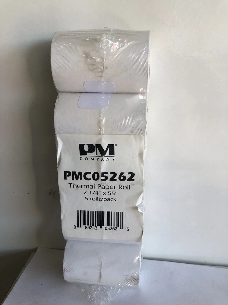 PMC 05262, 2-1/4”x55’ Thermal paper Rolls, 5/pack (white)