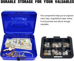 Secure Steel Cash Box with Combination Lock and Removable Tray – Metal Money …