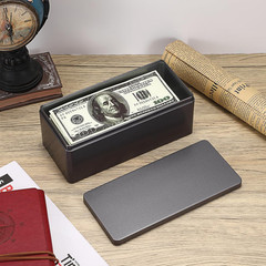 Metal Cash Box Black Money Holder Rectangular Cash Tin Box with Lid Empty Cur…