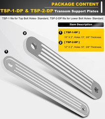 Camoo TSP-1 & TSP-2DP Transom Support Plate Kit for Top Bolt Holes Standard and