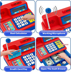 Calculator Cash Register Toy Gift for Kids Age 3, 4, 5, 6, 7, 8+ Year Old, 103 P