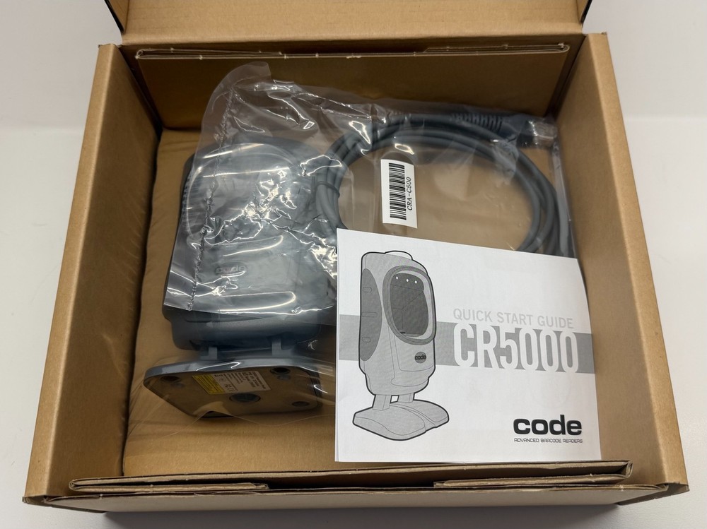 New Code CR5020‑C500 LED Countertop 1D 2D Barcode Scanner Kit 6ft USB Cable OEM