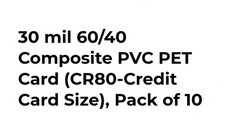 Blank credit card 100 pack 30 Mil 60/40 Comp. PVC Embedded Strip Packs of 10
