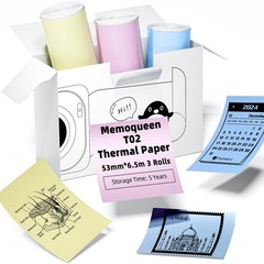 T02 Pink/Yellow/Blue Thermal Paper Non-Adhesive Color Paper Printer Paper Com…