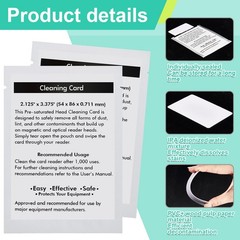 100 Pcs Credit Card Reader Cleaner Cards Dual Side Cr80 Reader Cleaning Scann…