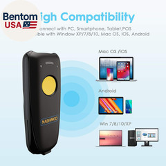2D Wireless Barcode Scanner Compatible with Bluetooth, Portable USB 1D 2D QR Cod