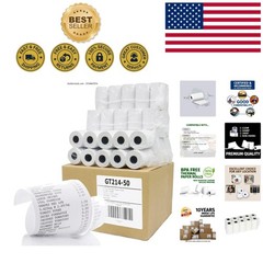 10- Life BPA Free Thermal Paper Rolls | 50 Rolls, Shrink-Wrapped Protection