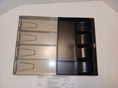 Steel Cash Box Combination Lock Small Money Organizer Removable Tray 11.5″L