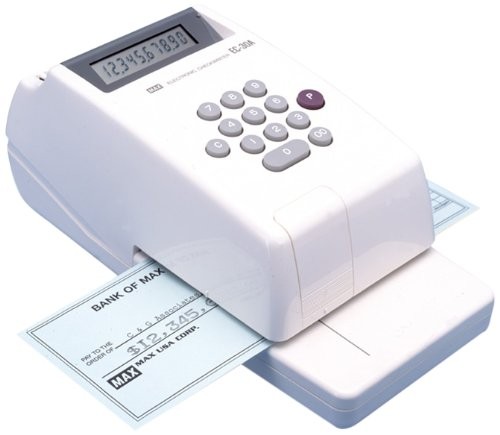 Max Usa EC30A Electronic Checkwriter 10 Digits LCD Gray