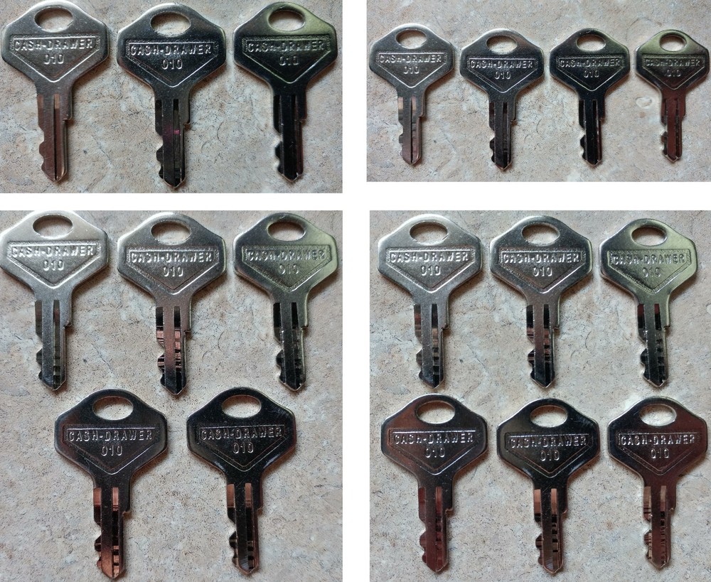 MS 010 Cash Drawer Keys Fits Star Micronics, NCR, Aloha, International 010R 010L