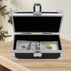 Lockable Cash Box Aluminium Alloy Single Row Currency Tray Money Organizer