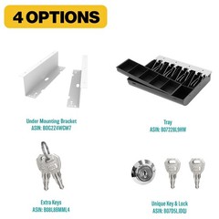13inch White Heavy Duty POS Interface Cash Drawer with 4Bill/5Coin