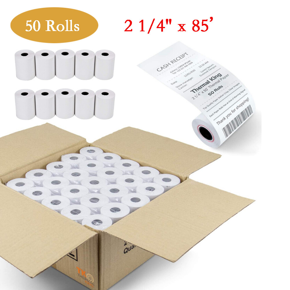 50 Rolls Case 2 1/4″ x 85′ Thermal Cash Register Credit Card POS Receipt Paper