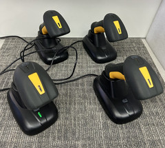 Lot of (4) Adesso NuScan 4100B Wireless Barcode Scanner & USB Charging Stand