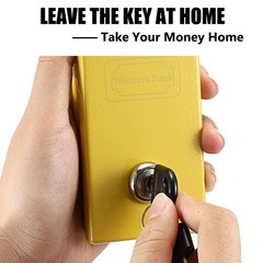 Metal Box for Gambler, Casino Cash Box with Money Slot and 2 Keys, Portable W…