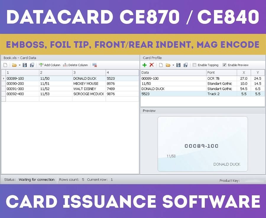 DATACARD CE870 / CE840 Card Software / ID Card Personalization System