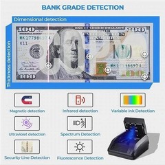 Counterfeit Money Detector – Automatic Bill Scanner with UV, MG, IR, Paper Qu…