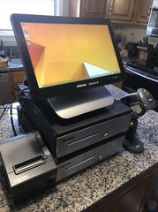 Micros Oracle Workstation 6 POS System includes printer, scanner, employee card