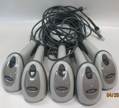 Lot of 5 Motorola Symbol Barcode Scanner DS6708 1D 2D Beige USB Cross Targeting