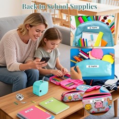 Label Maker Machine with 4 Tape, P12 Bluetooth Small Label Makers Ribbon Prin…