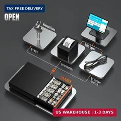 Tera 16 inch Auto Open Cash Drawer with Heavy Duty Insert Tray 5 Bill 8 Coin for