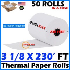 10 ROLLS 3 1/8″ X 230′ THERMAL PAPER ROLLS, { PREMIUM QUALITY } PAPER BPA FREE