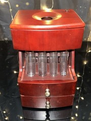 MAGNIF Deluxe Coin Sorter Wood CLASSIC CHERRY Box Lid Tubes Drawers