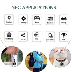 10pcs NFC Keychain Tags, Programmable Ntag215 Chips, NFC Fob for Mobile Devices