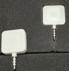 2-Square Credit Debit Card Reader Apple, Samsung, Android 3.5mm Jack White