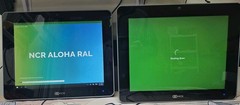Set Of 2 NCR 7761-3100-0062 15″ Touchscreen Terminal POS w Card Readers No Bases